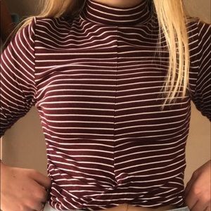 Striped Turtleneck Top
